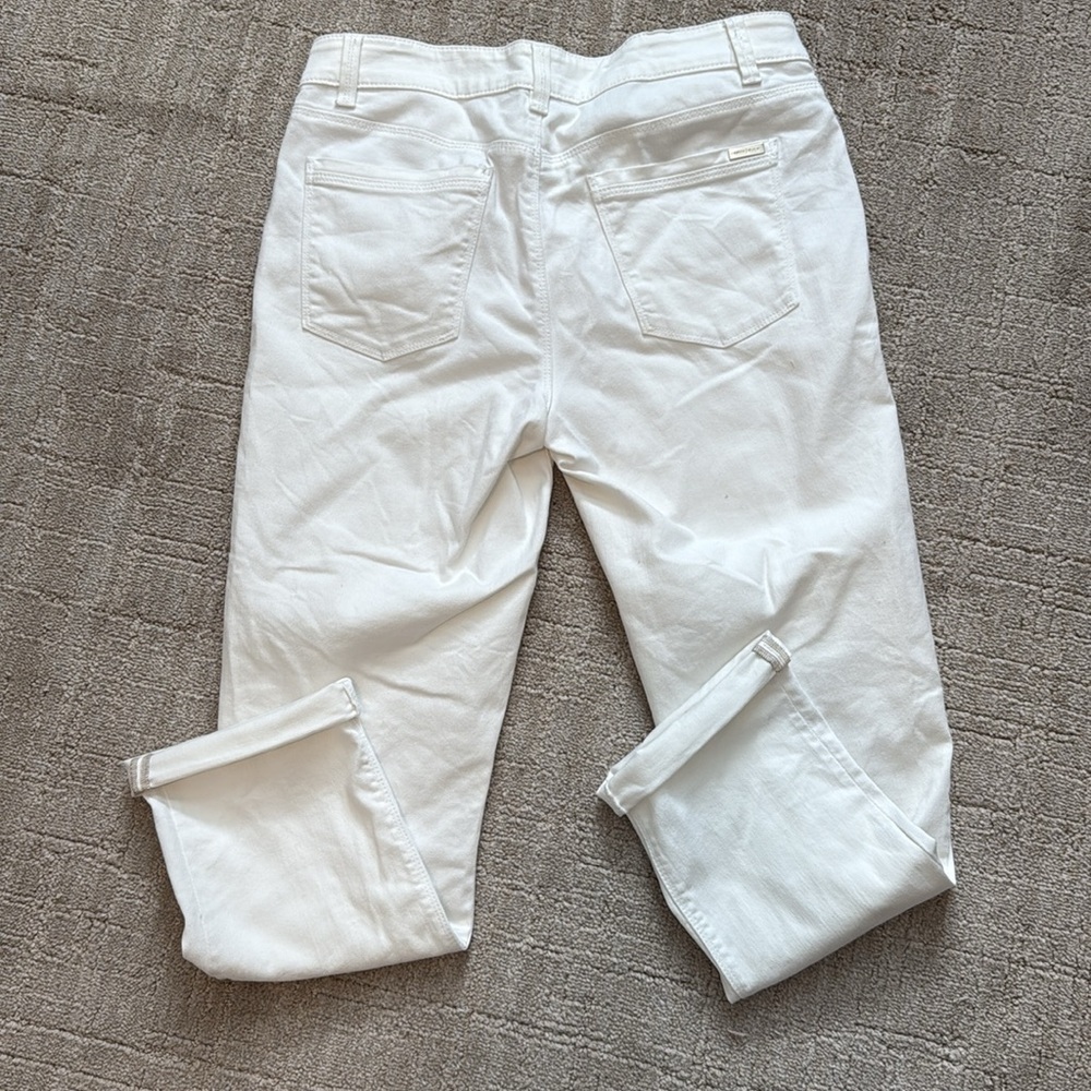 White House Black Market slim crop white pants sz 10 - Picture 6 of 6